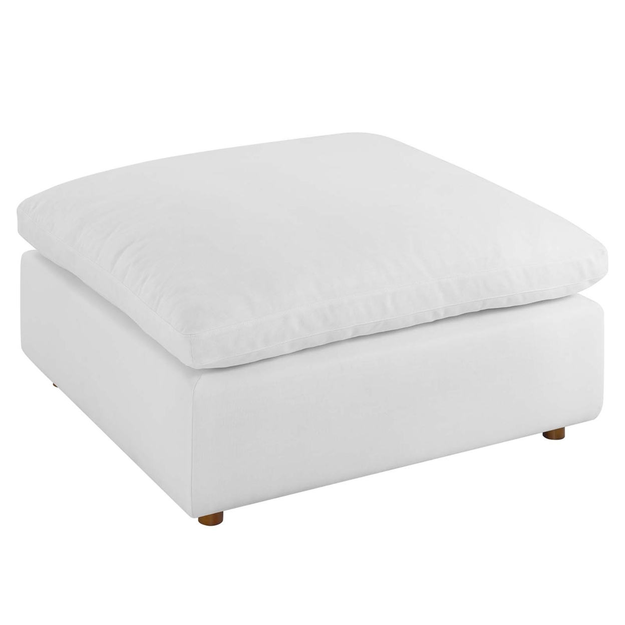 Commix Down Filled Overstuffed Ottoman, Pure White