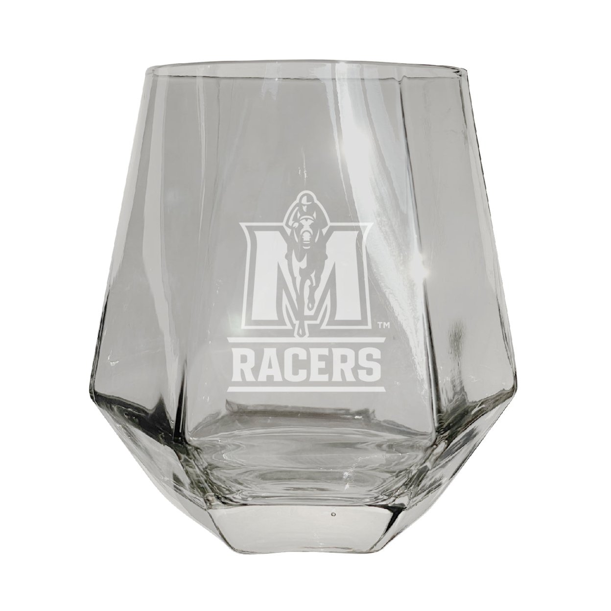 Murray State University Etched Diamond Cut Stemless 10 Ounce Wine Glass Clear