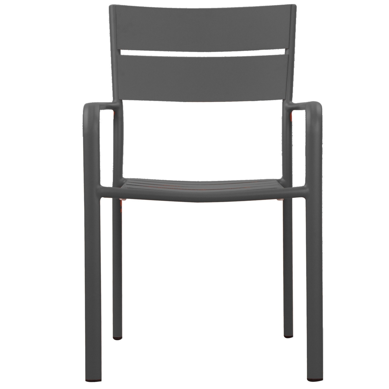 Meta 22 Inch 6 Piece Dining Chair Set, Gray Aluminum Frame, Stackable- Saltoro Sherpi