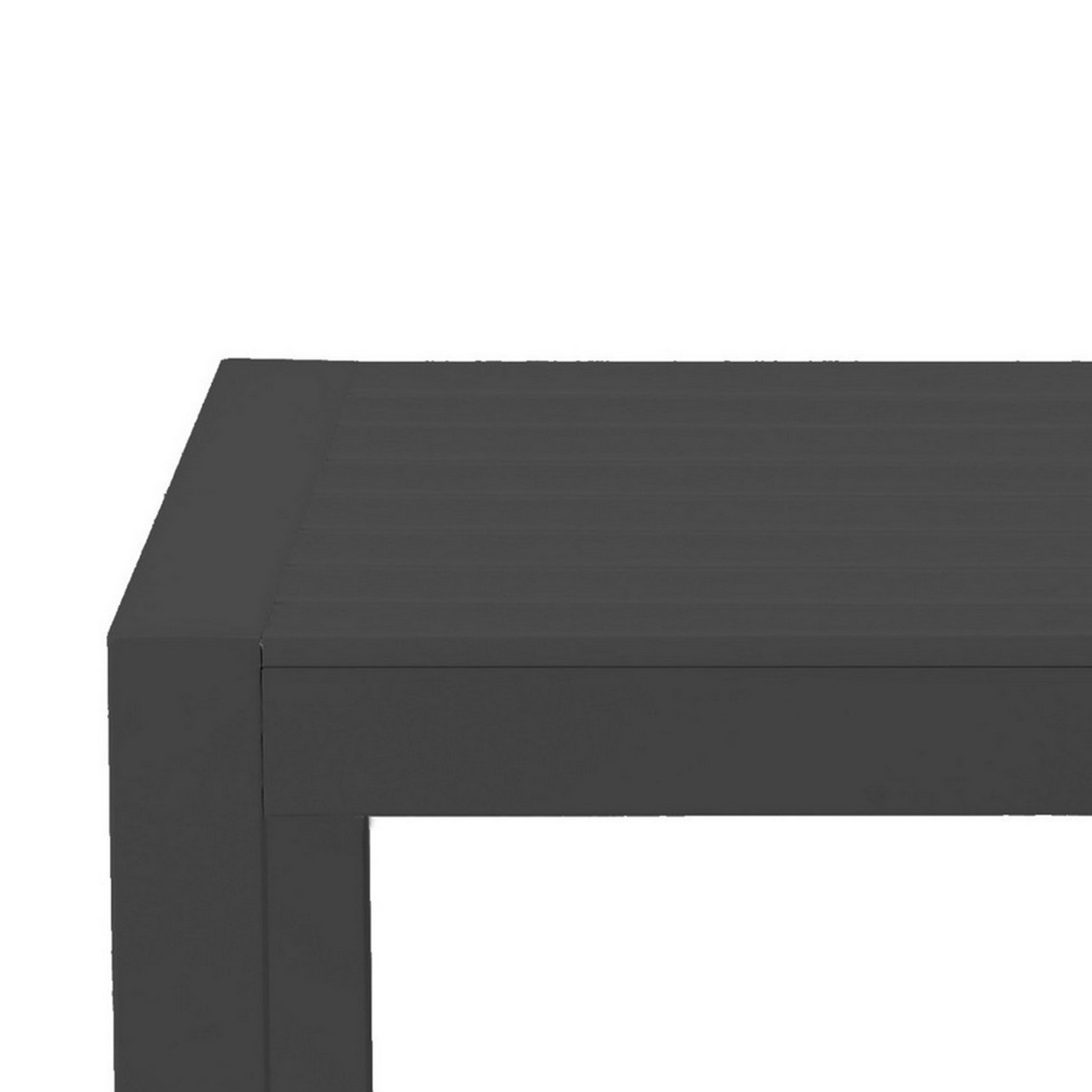 Kili 35 Inch Coffee Table, Polyresin Surface, Jet Black Aluminum Frame- Saltoro Sherpi