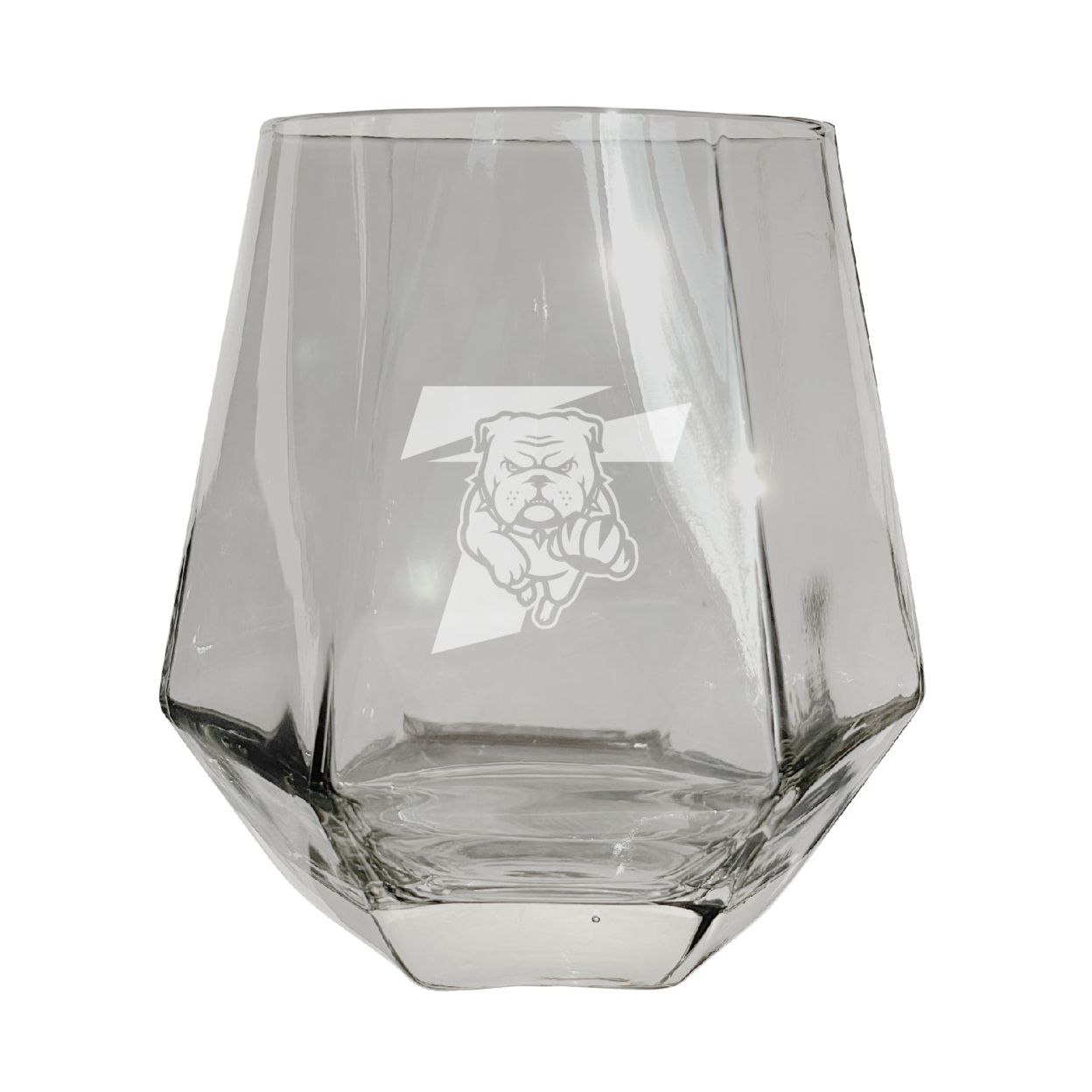 Truman State University Etched Diamond Cut Stemless 10 Ounce Wine Glass Clear
