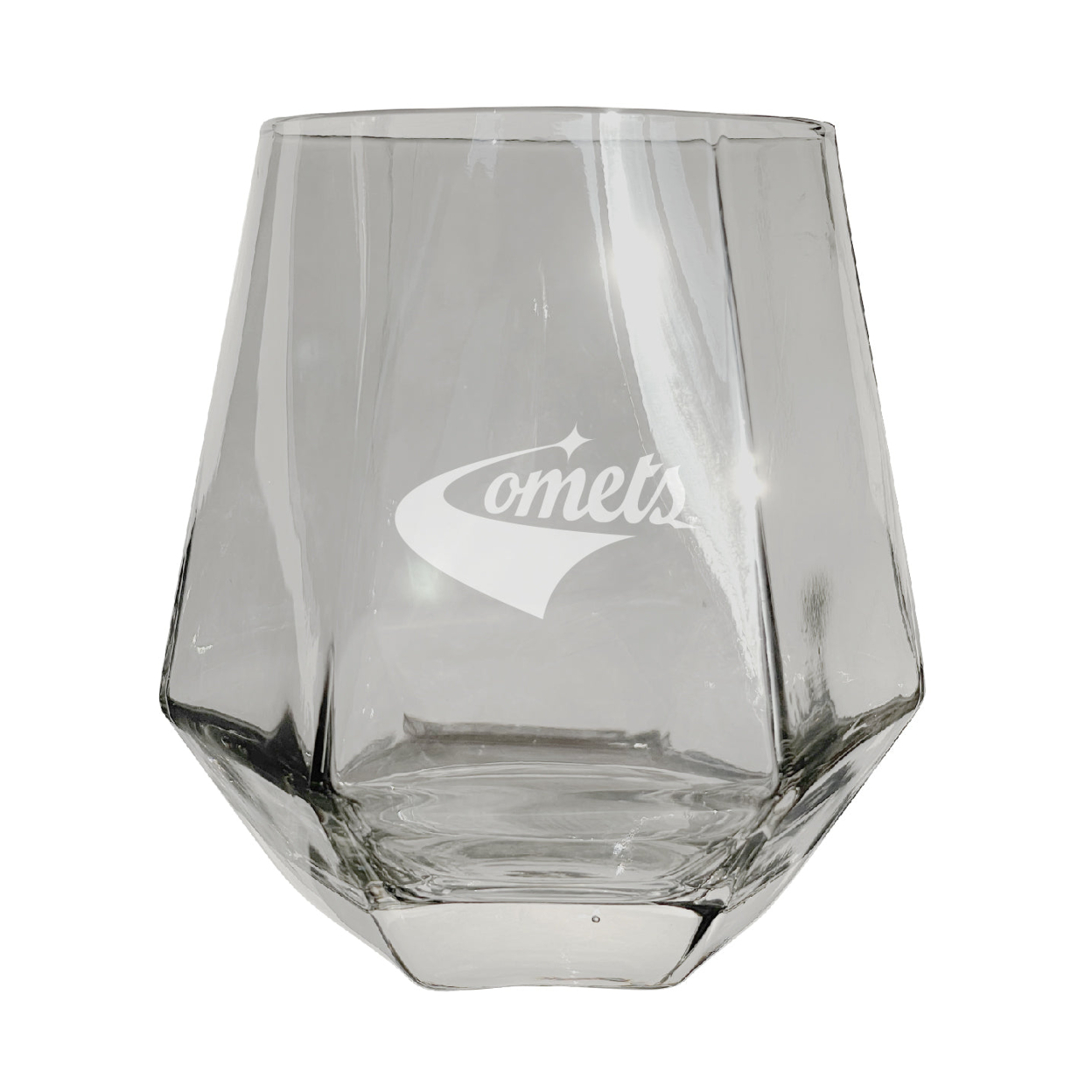 University Of Texas At Dallas Etched Diamond Cut Stemless 10 Ounce Wine Glass Clear