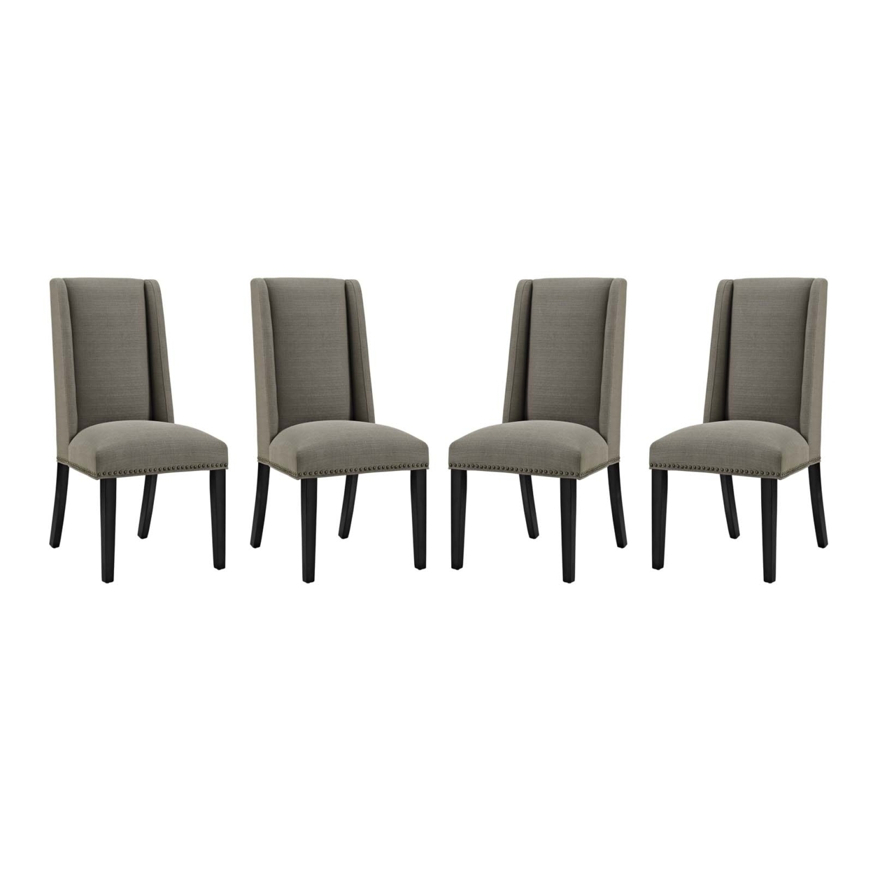Baron Dining Chair Fabric Set Of 4, Granite