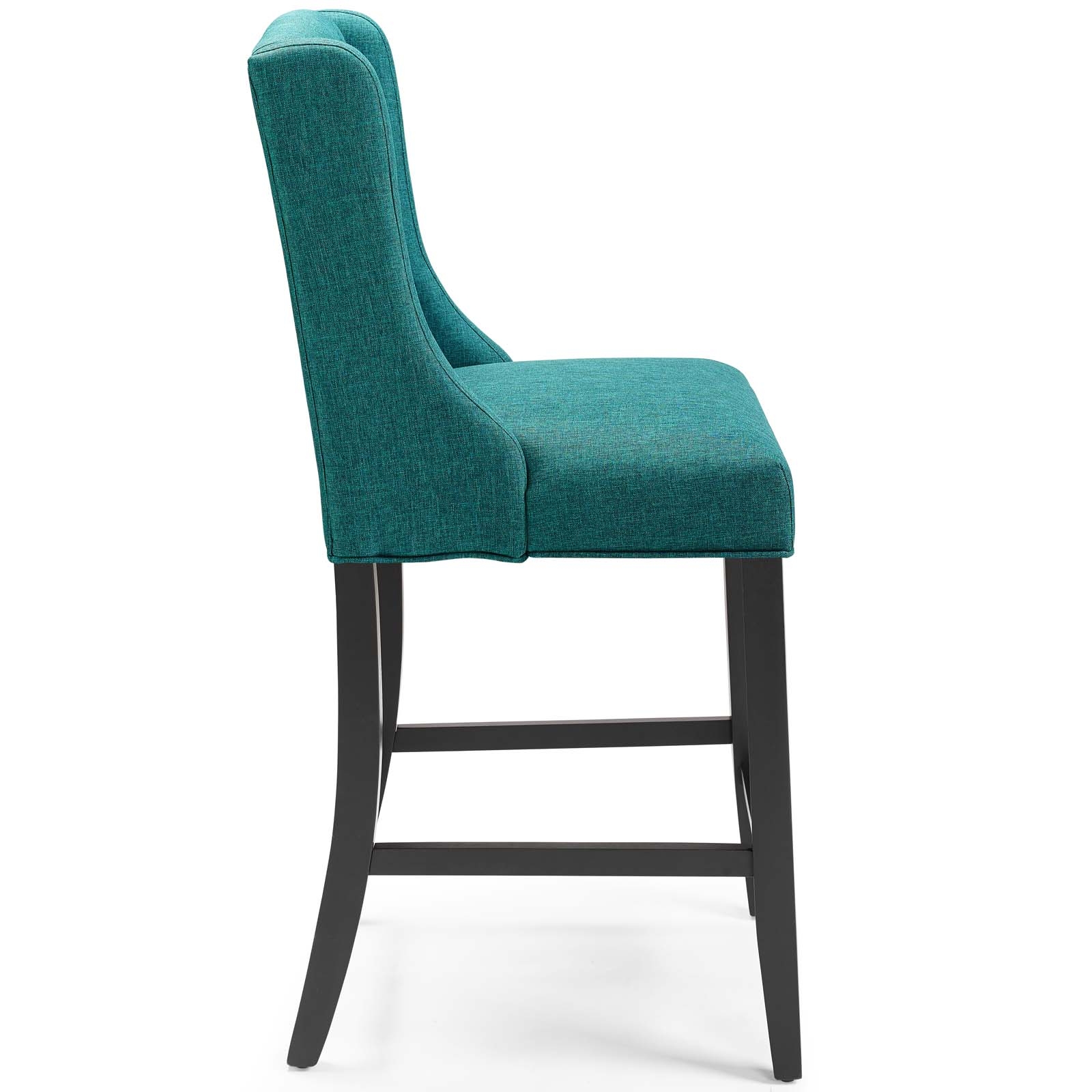 Baronet Counter Bar Stool Upholstered Fabric Set Of 2, Teal