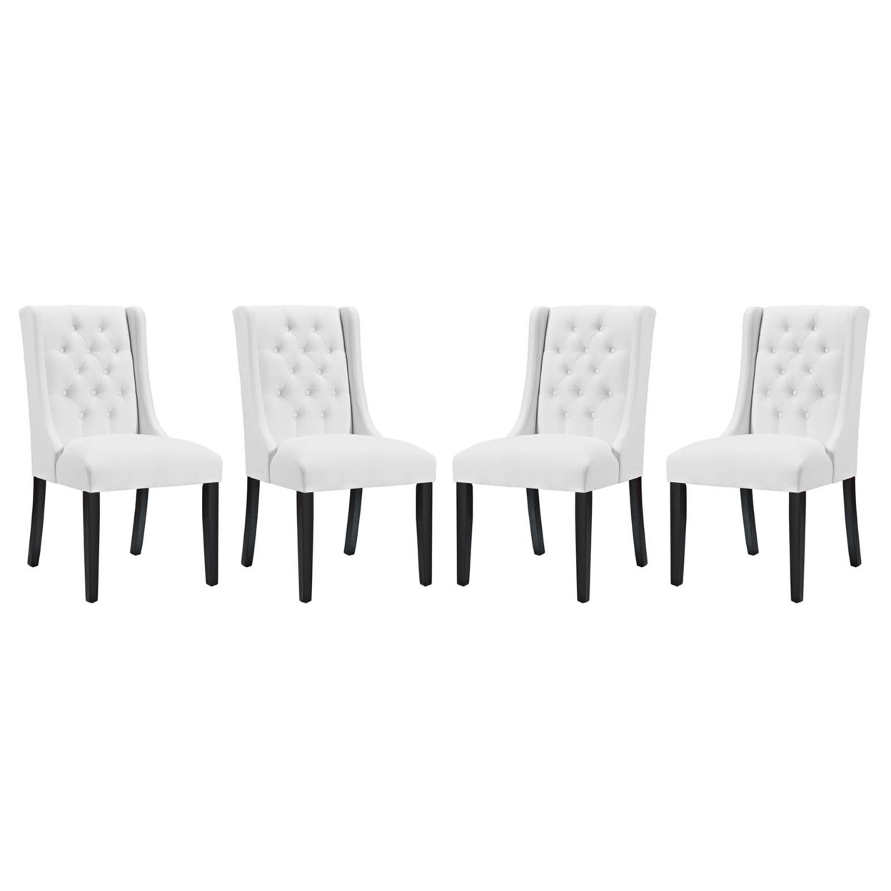 Baronet Dining Chair Vinyl Set Of 4, White