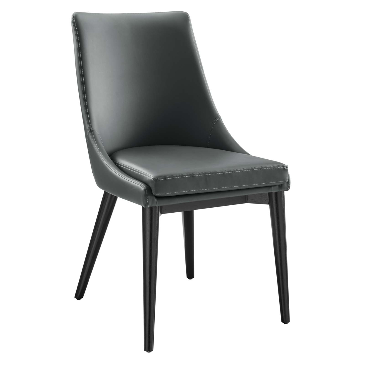 Viscount Vegan Leather Dining Chair, Gray