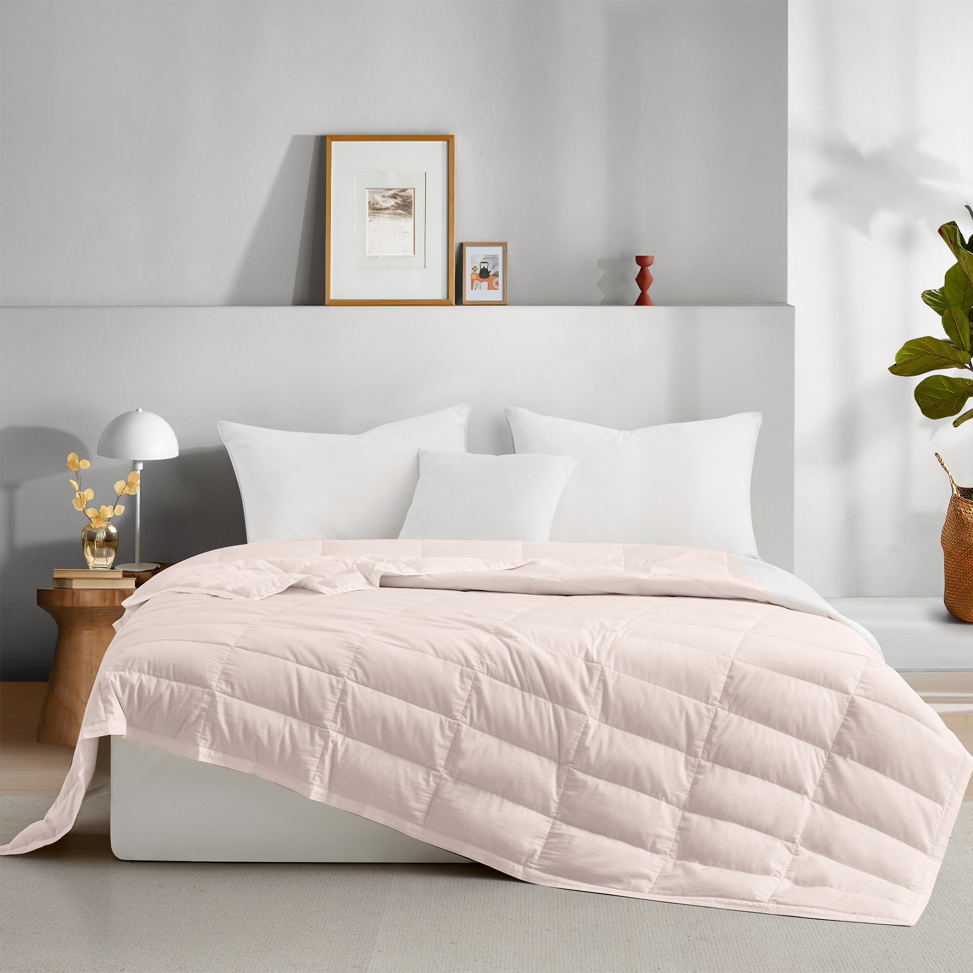 TENCELâ¢ Lyocell Lightweight Cooling Down Blanket-Luxurious Comfort Summer Blanket - Shell Pink, Full/Queen
