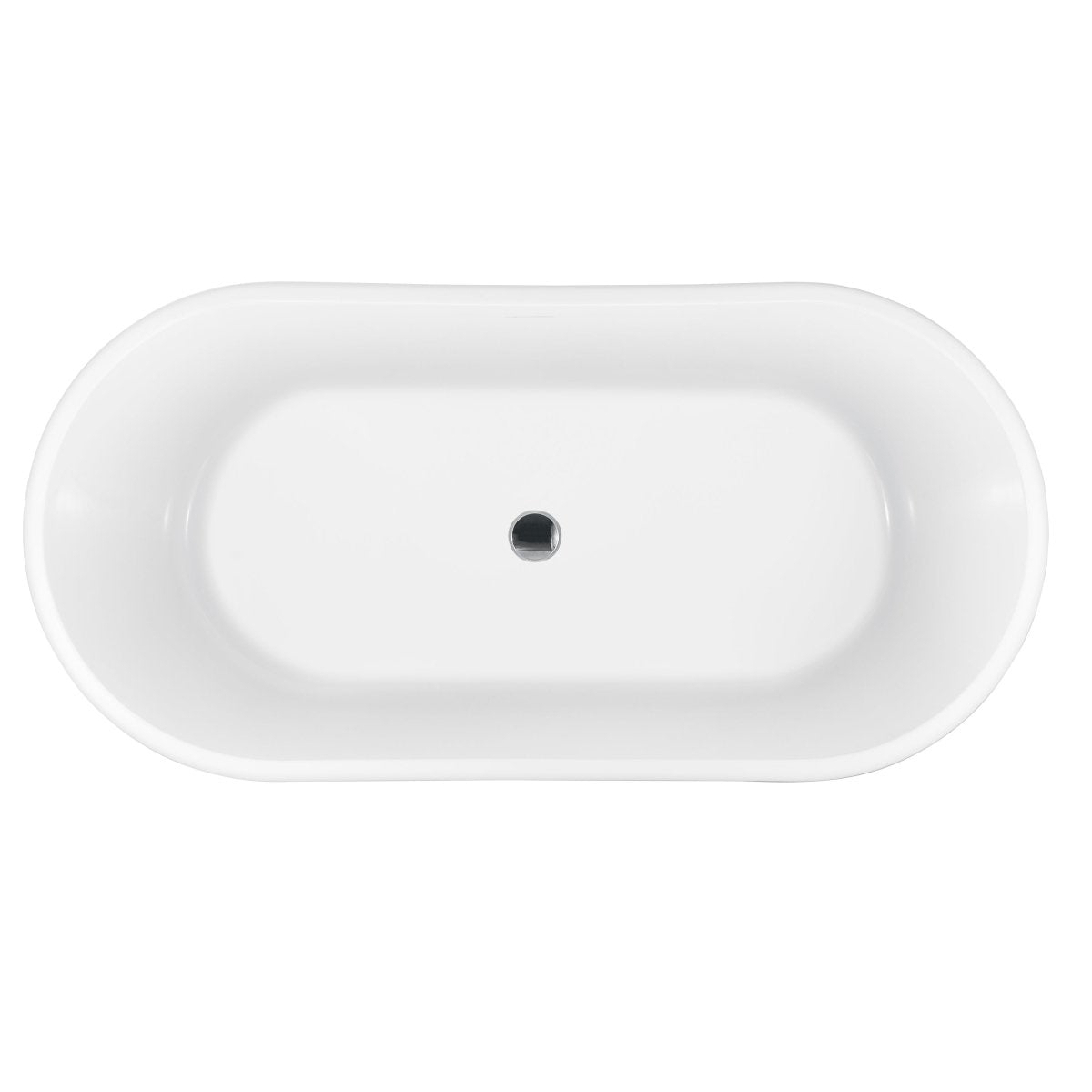 ExBrite 54 Inch Bathtub Anti-slip Acrylic Freestanding Soaking White