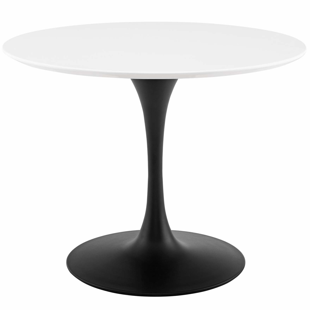 Lippa 40 Round Wood Dining Table, Black White