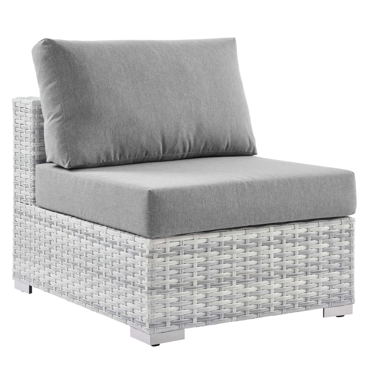 Convene Outdoor Patio Armless Chair, Light Gray Gray