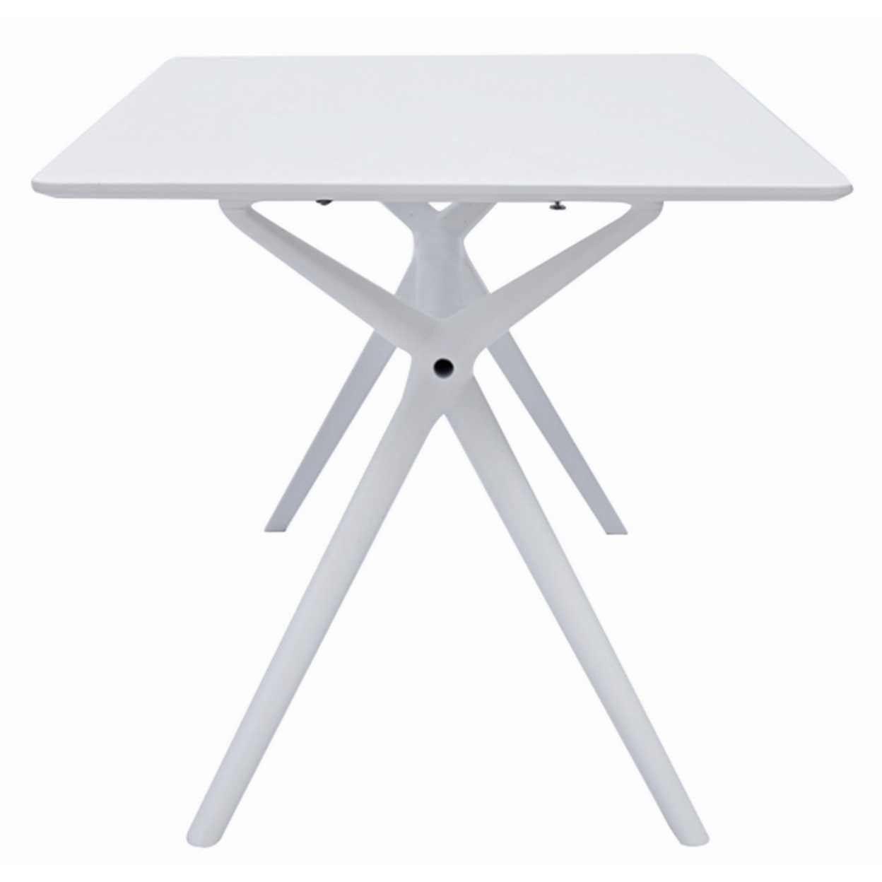 47 Inch Modern Outdoor Coffee Table, Midcentury Design, White Frame And Top, Saltoro Sherpi