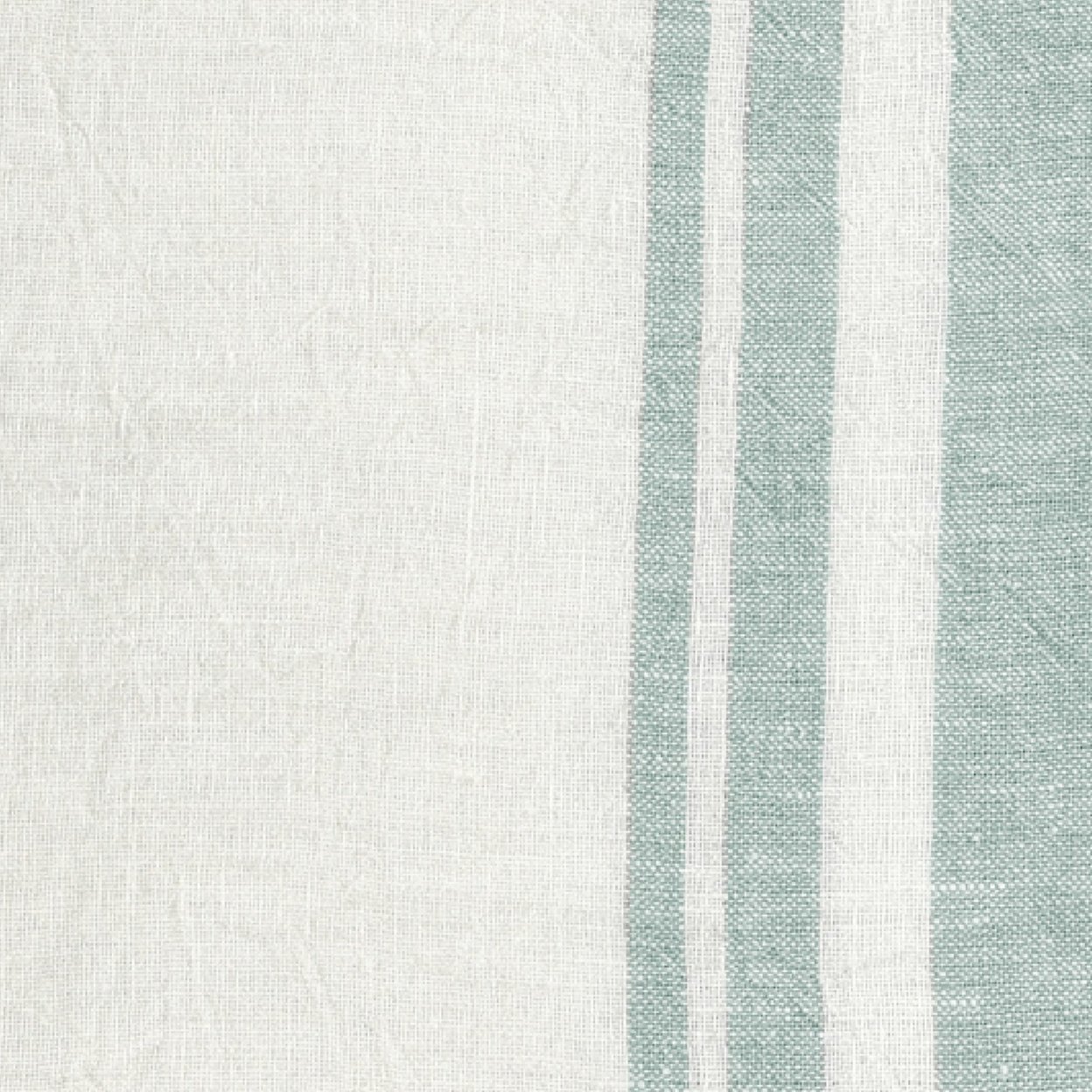 50 Inch Throw Blanket, Soft Belgian Flax Linen, Sage Green Stripes, White- Saltoro Sherpi