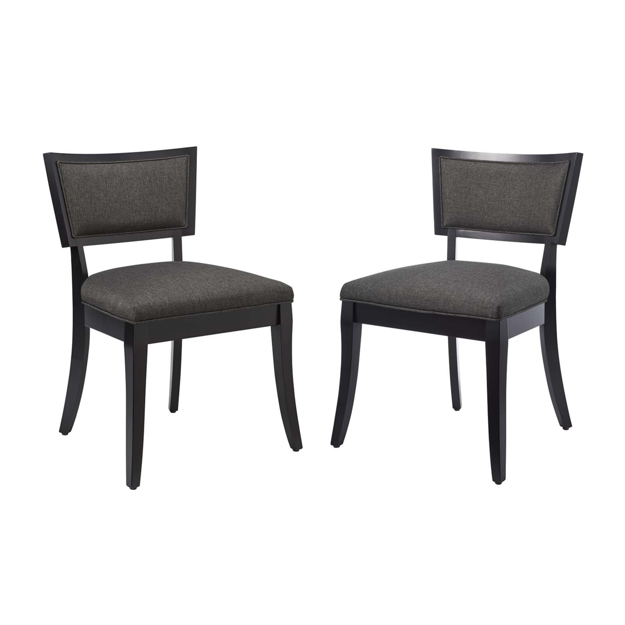 Pristine Upholstered Fabric Dining Chairs - Set Of 2, Gray