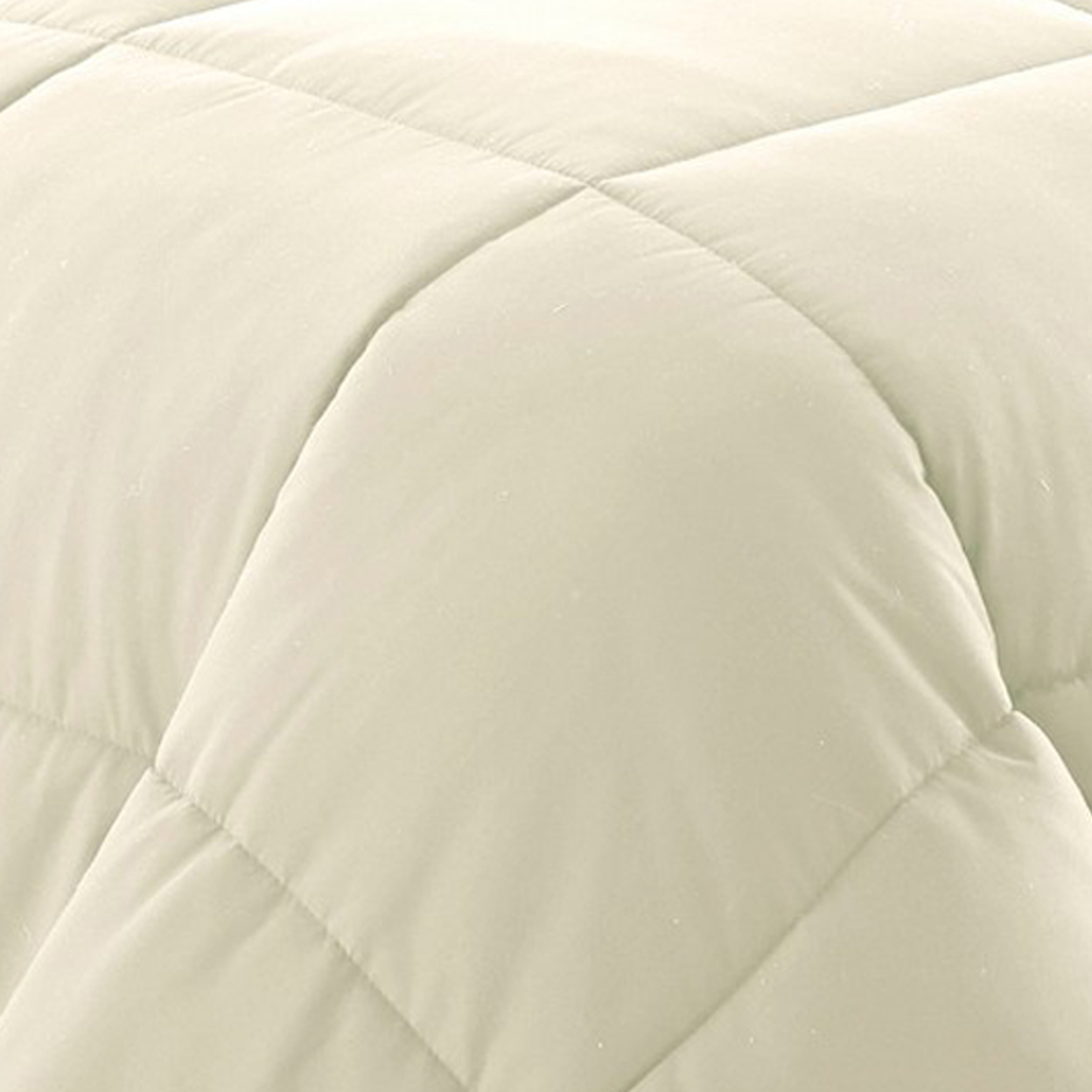 Beth Reversible Microfiber King Comforter, Squared Stitching, Ivory, Beige- Saltoro Sherpi
