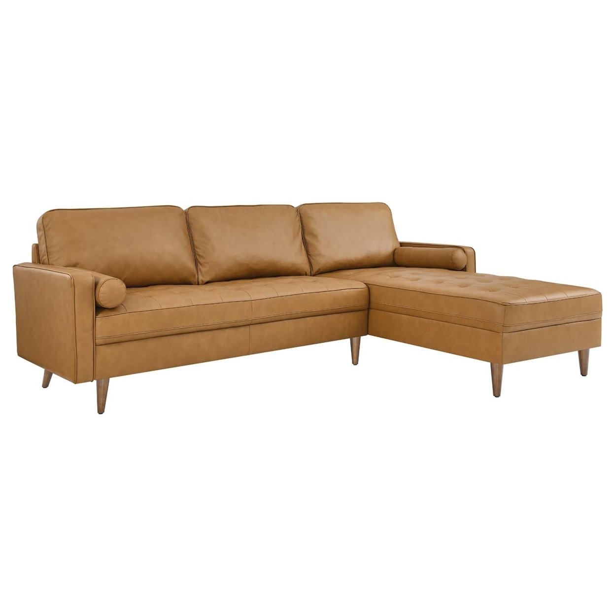 Valour 98 Leather Sectional Sofa, Tan