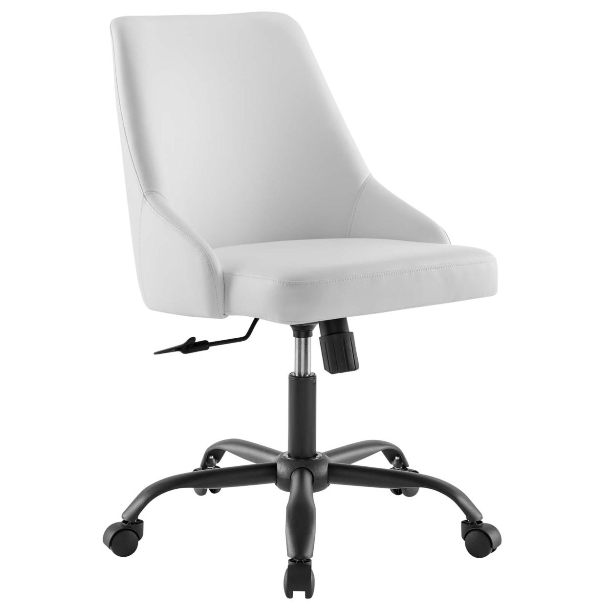 Designate Swivel Vegan Leather Office Chair, Black White