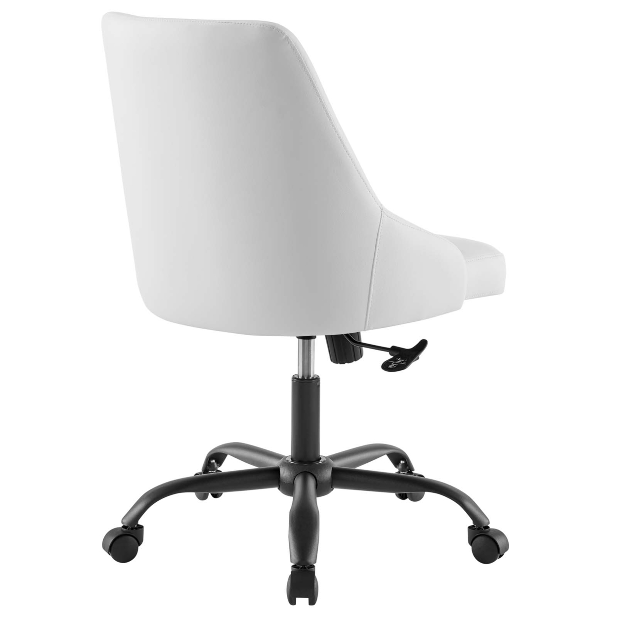 Designate Swivel Vegan Leather Office Chair, Black White