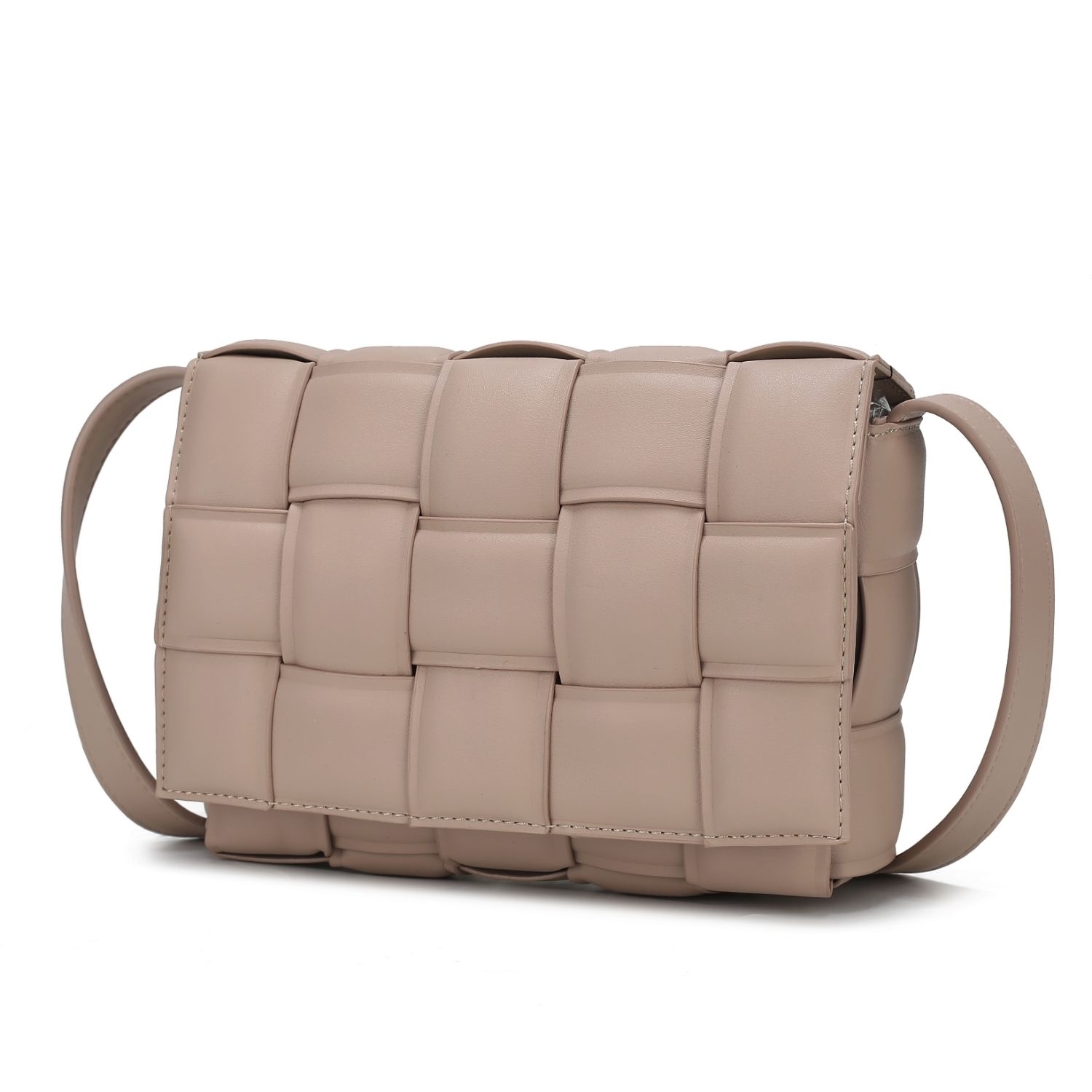 MKF Collection Ginger Woven Vegan Leather Women's Shoulder Bag By Mia K - Taupe