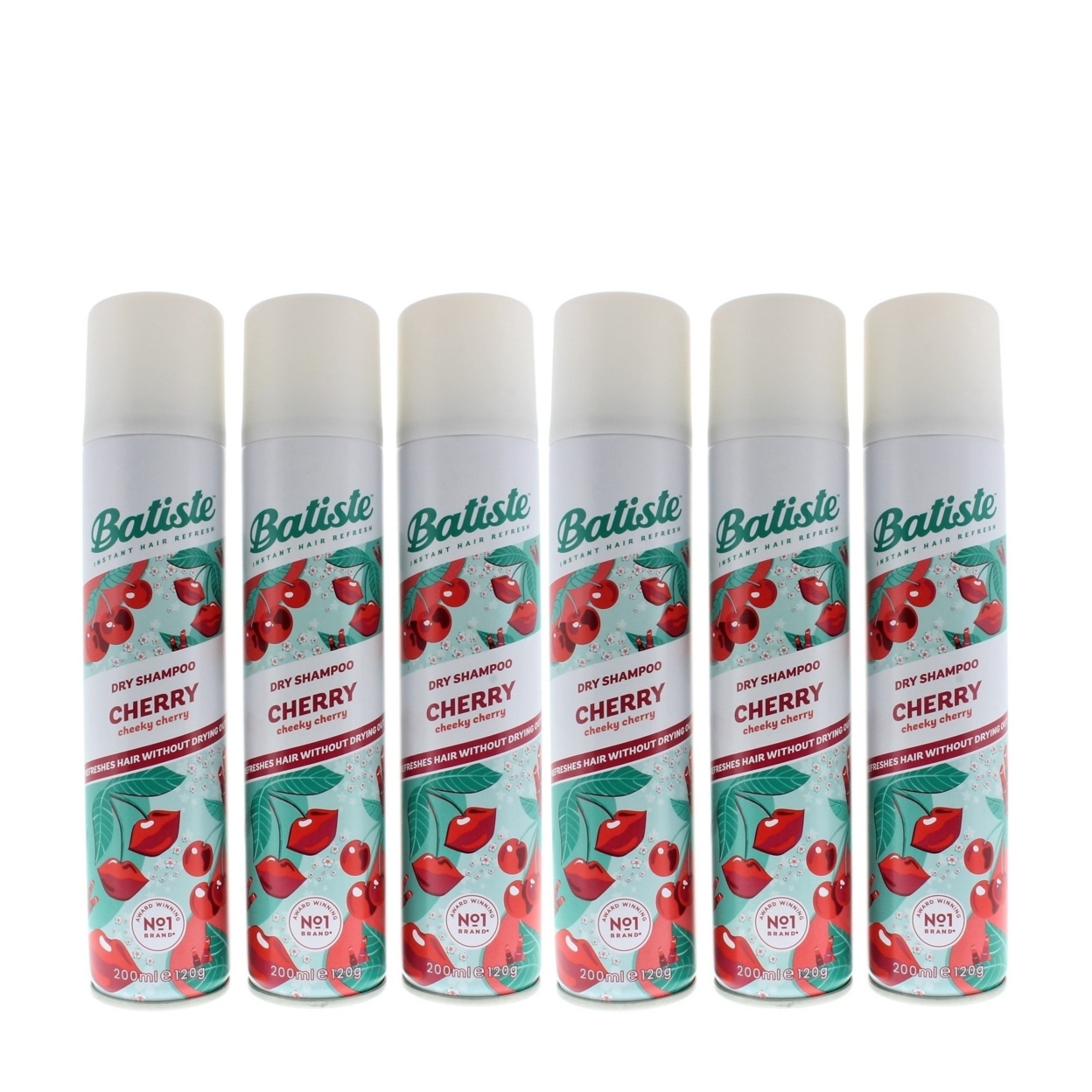 Batiste Instant Hair Refresh Dry Shampoo Cherry Cheeky Cherry 200ml/120g (6 PACK)