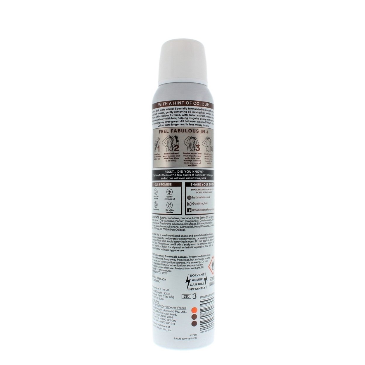 Batiste Instant Hair Refresh Colour Dry Shampoo Dark Hair 200ml/120g