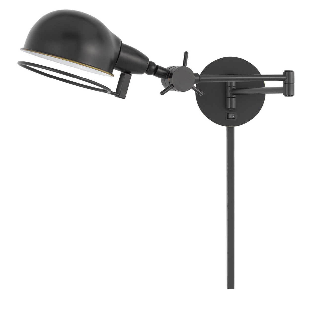 Kash 27 Inch Vintage Wall Lamp, Swing Arm, Adjustable Metal Shade, Bronze- Saltoro Sherpi