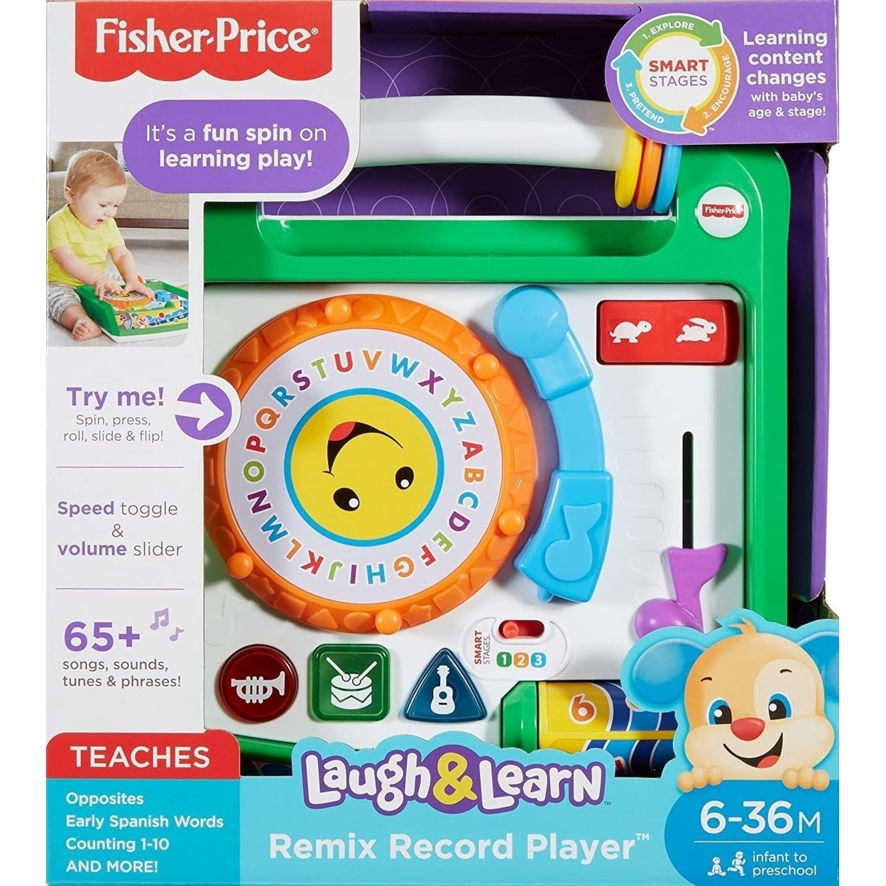 Fisher-Price Fisher-Price Laugh & Learn Remix Record Player Learning Musical Baby Toy GYC92