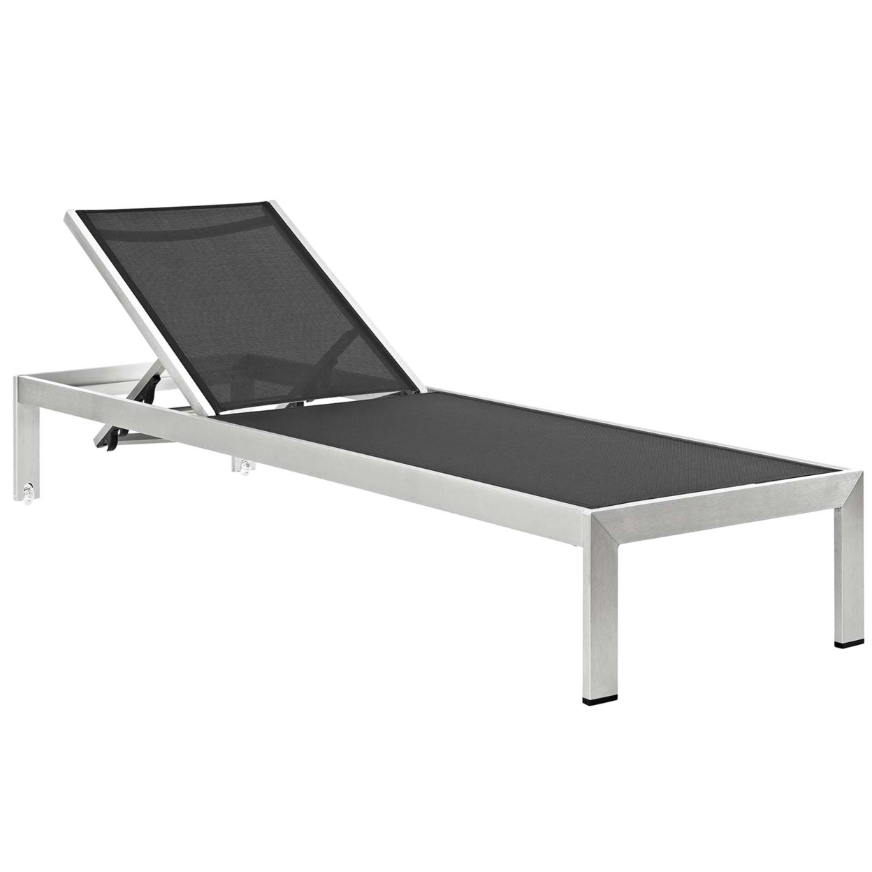 Shore Chaise With Cushions Outdoor Patio Aluminum Set Of 2, Silver Gray
