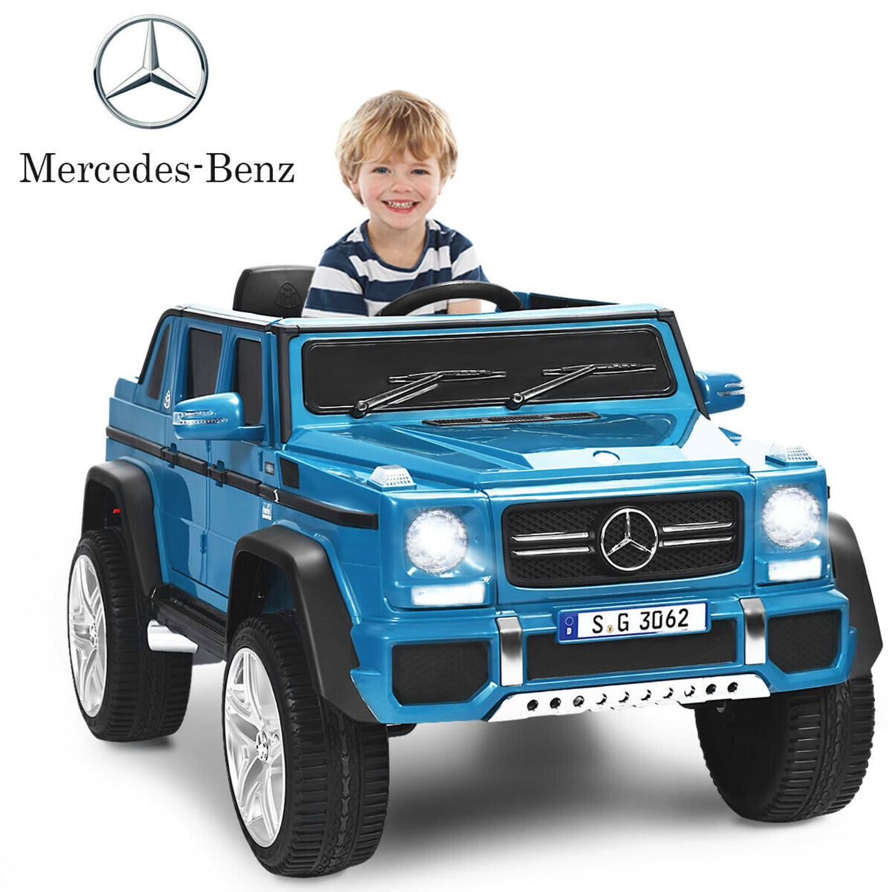 12V Licensed Mercedes-Benz Kids Ride On Car RC Motorized Vehicles W/ Trunk - Navy