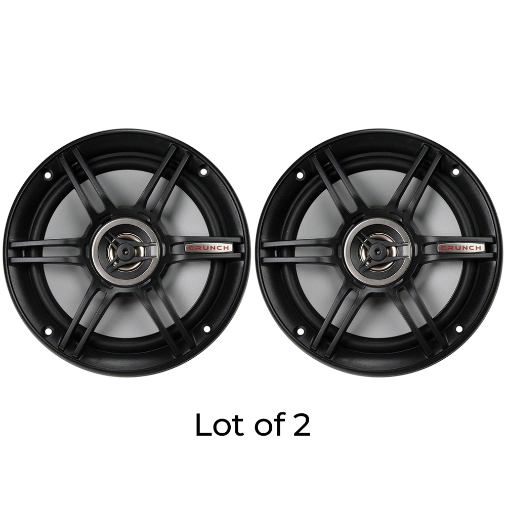 (Pack Of 2) Crunch CS65CXS Full Range 3-Way Shallow Mount Car Speaker, 6.5 , Black