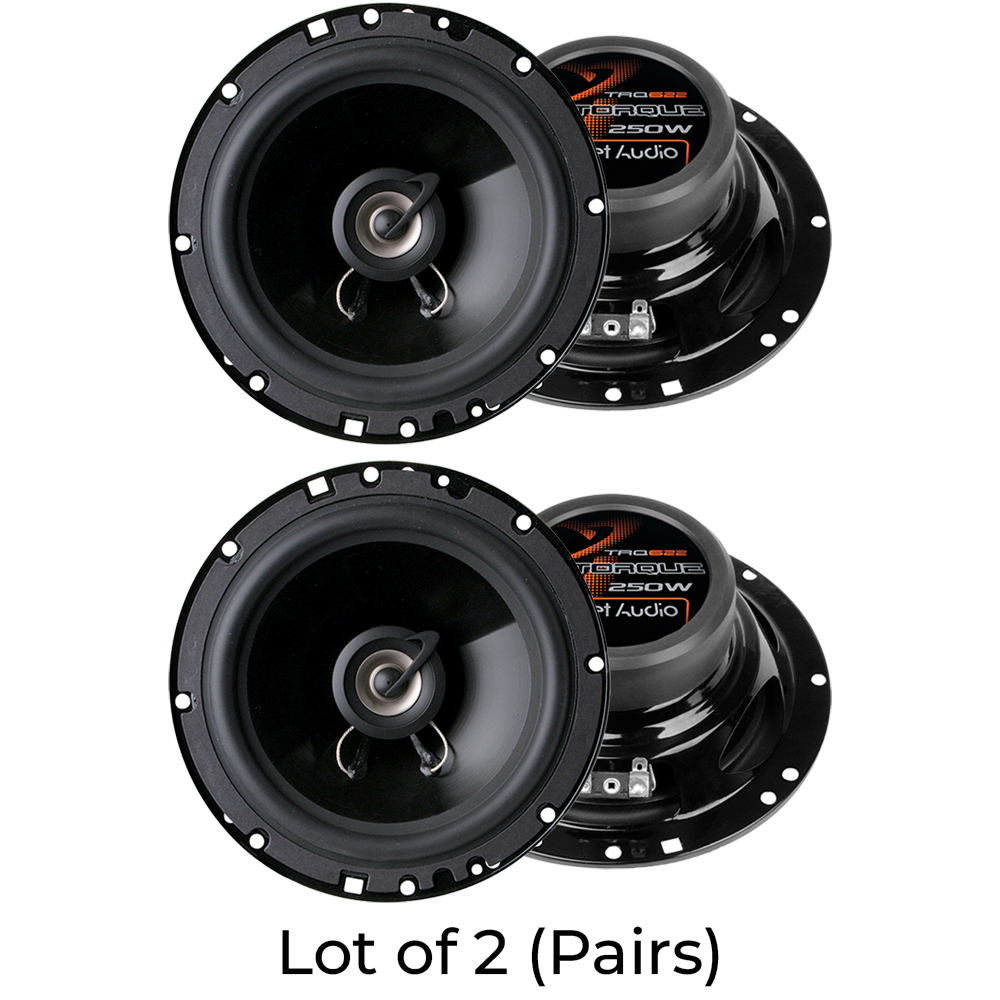 (Pack Of 2) Planet Audio TRQ622 6.5 Inch Car Speakers - 250 Watts Of Power Per Pair, 125 Watts Each, Full Range, 2 Way, Sold In Pairs