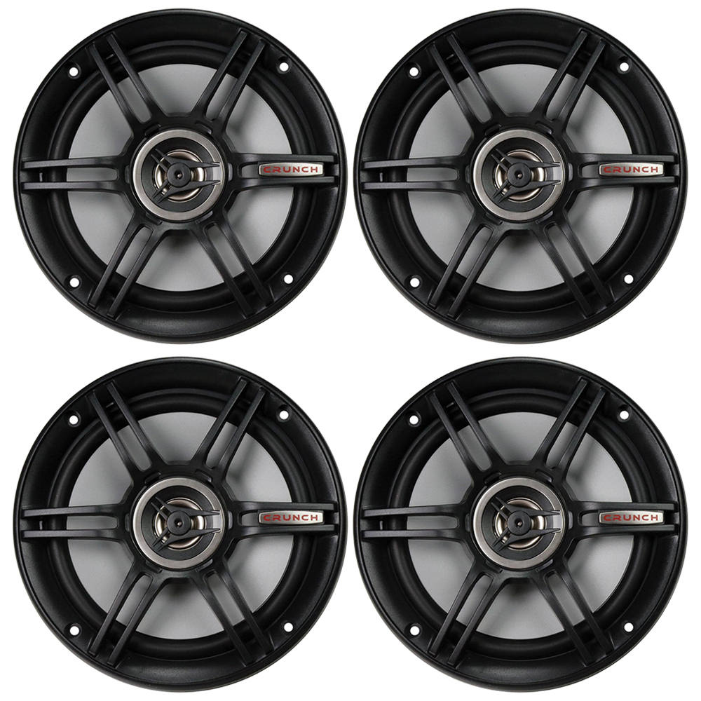 (Pack Of 4) Crunch CS65CXS Full Range 3-Way Shallow Mount Car Speaker, 6.5 , Black