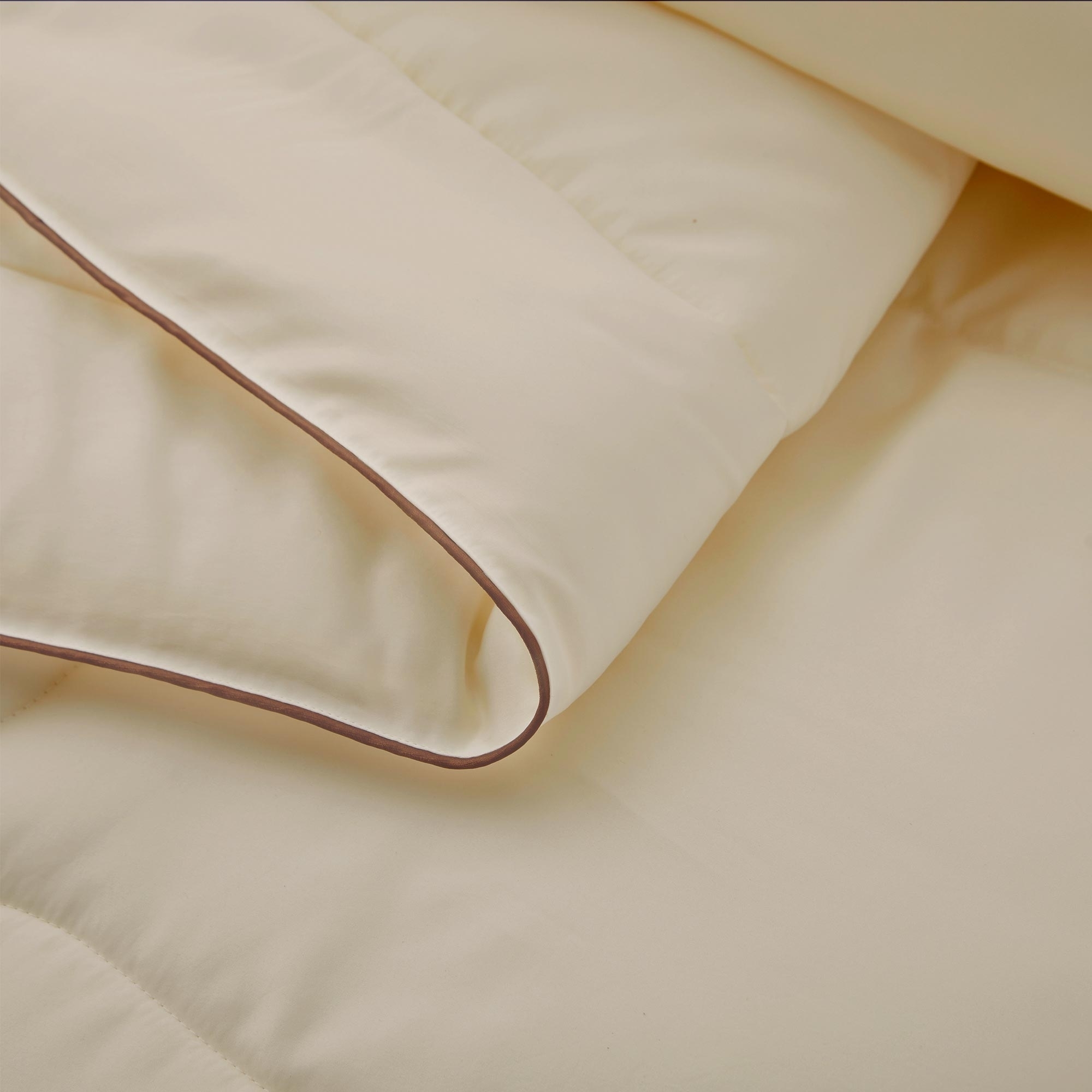 All Season Satin Down Alternative Comforter Set With Pillow Shams - Champagne, King