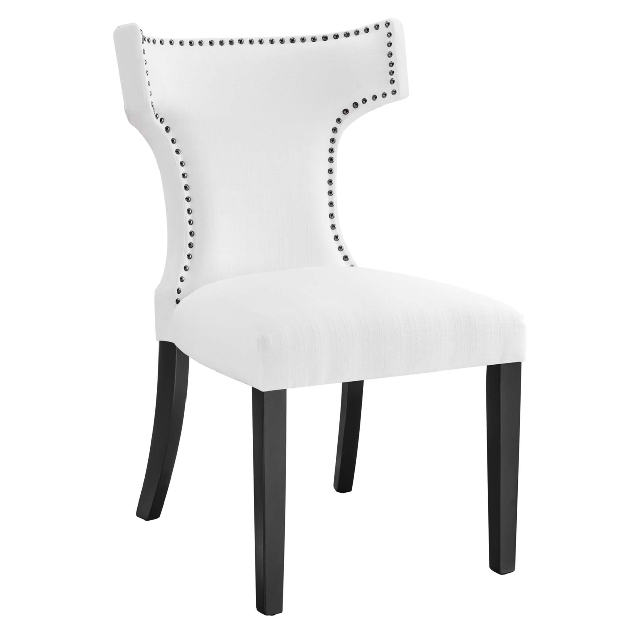 Curve Fabric Dining Chair, White