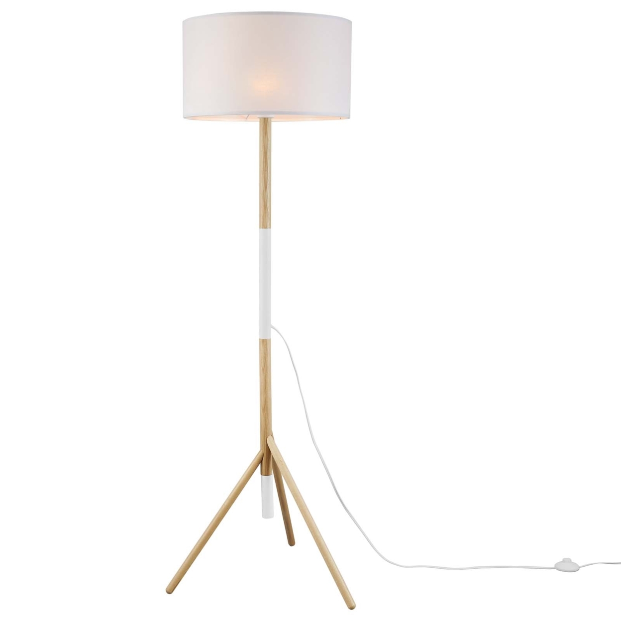 Natalie Tripod Floor Lamp, White Natural