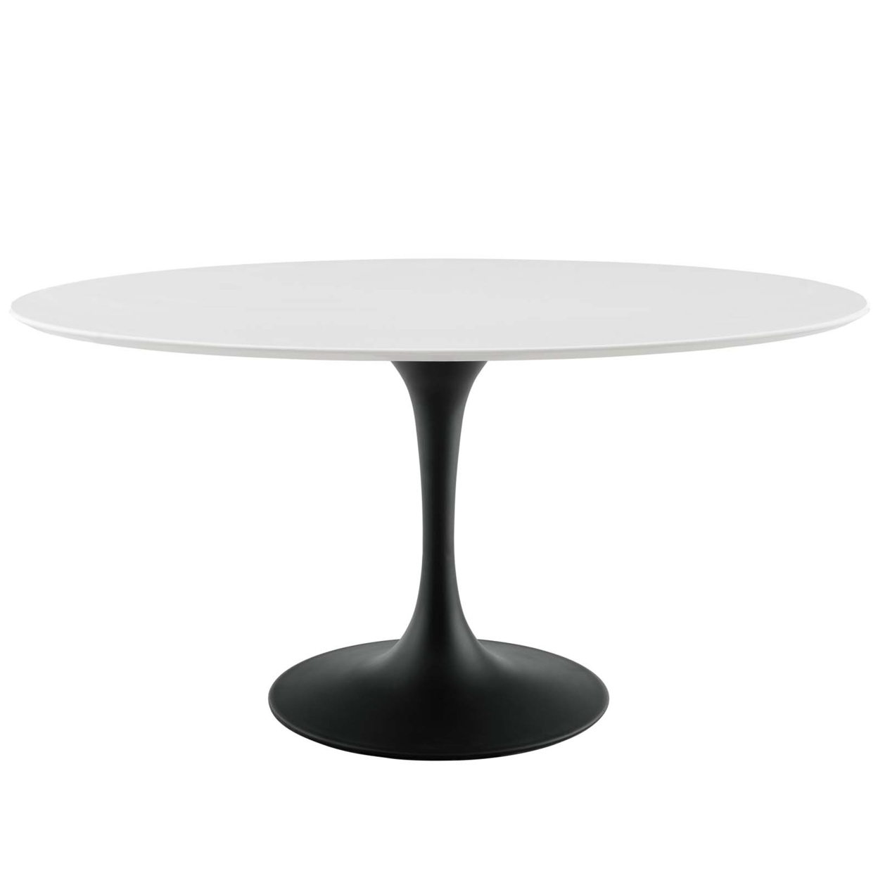Lippa 60 Oval Wood Top Dining Table, Black White