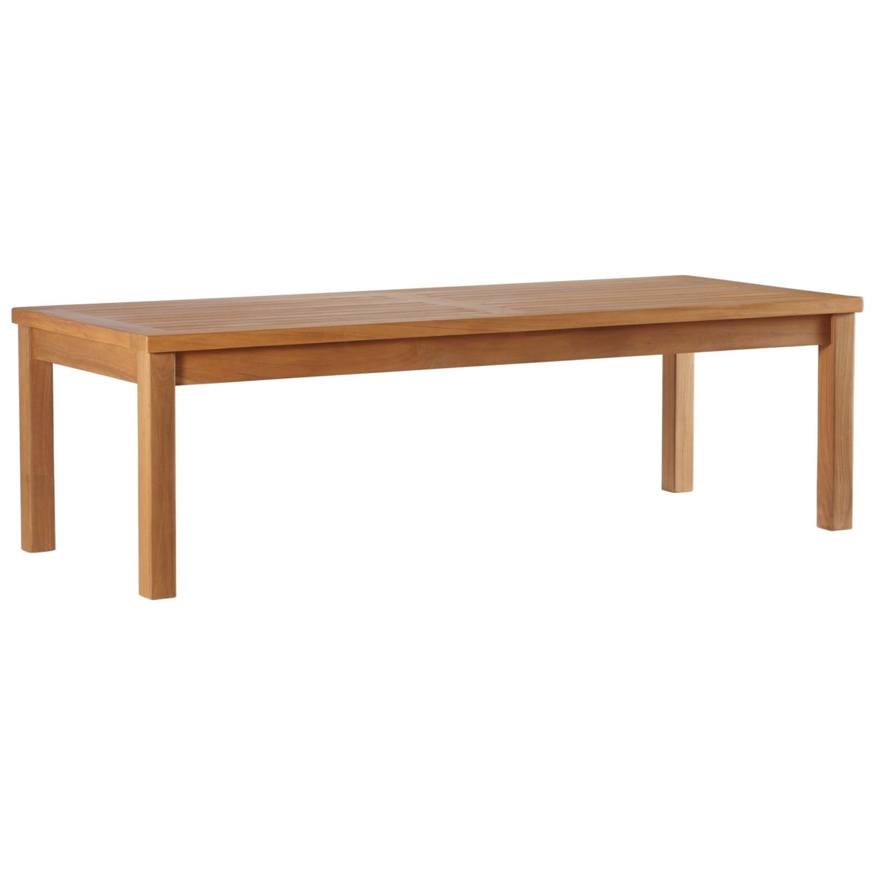 Upland Outdoor Patio Teak Wood Coffee Table, Natural