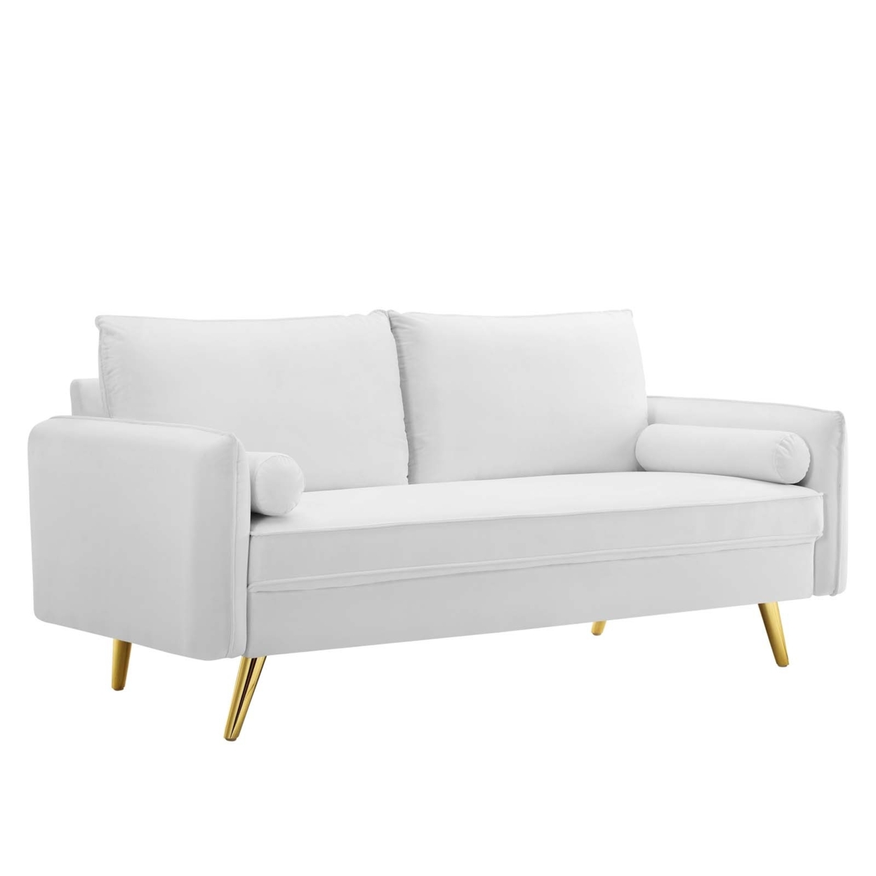Revive Performance Velvet Sofa, White