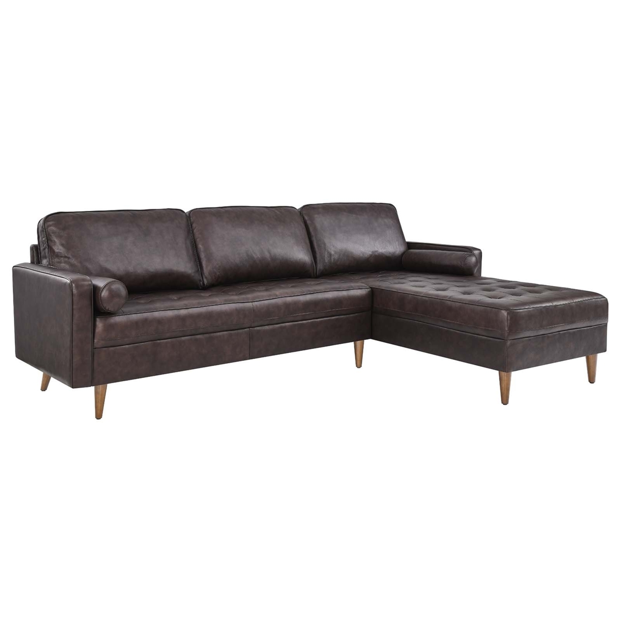 Valour 98 Leather Sectional Sofa, Brown