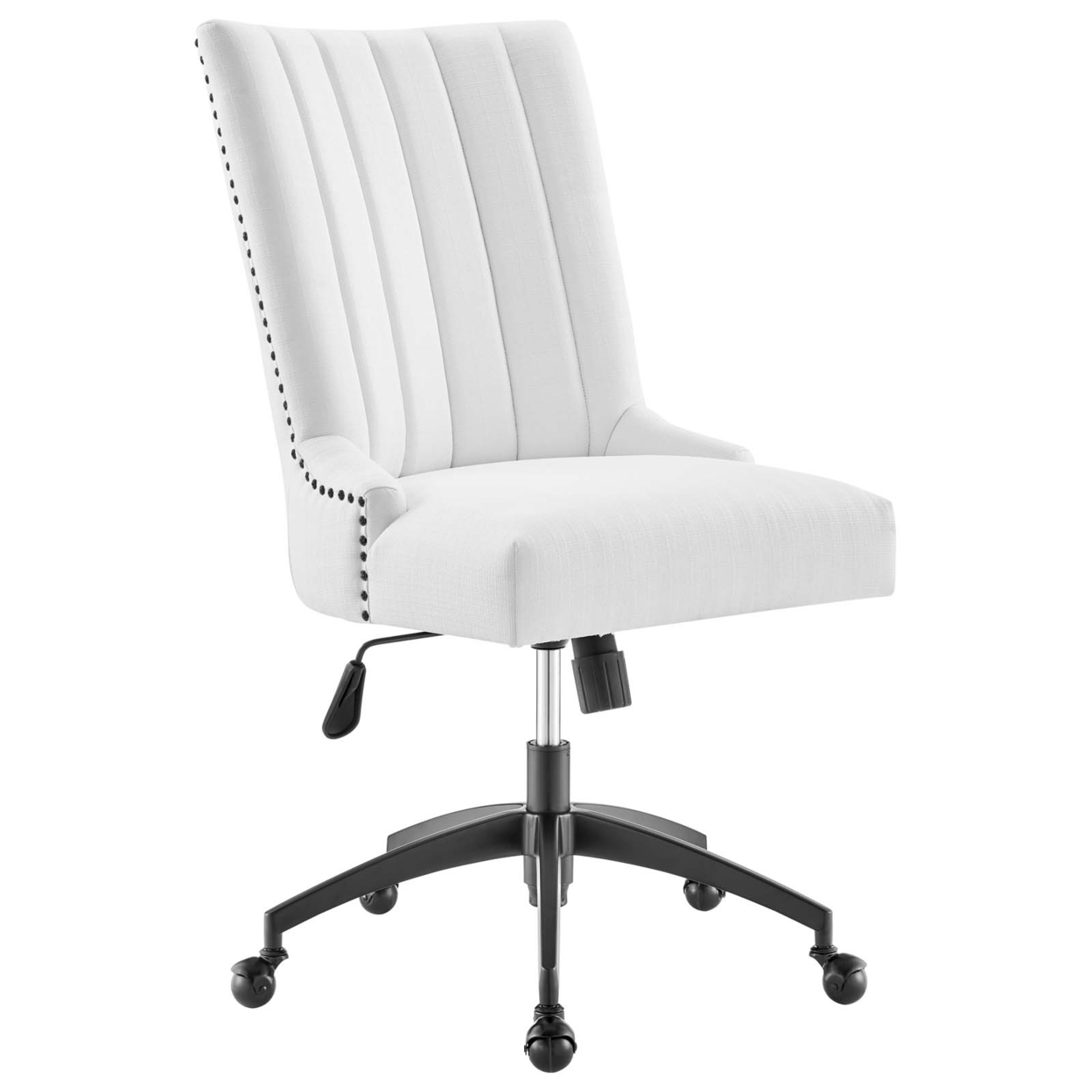 Empower Channel Tufted Fabric Office Chair, Black White