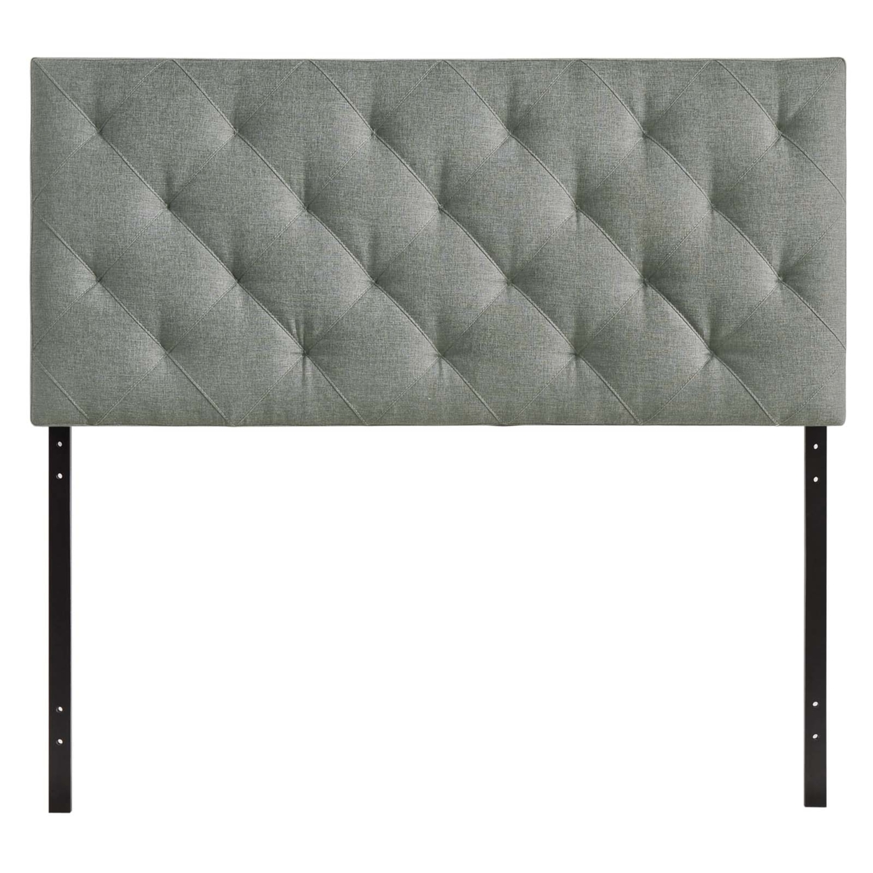 Theodore Queen Upholstered Fabric Headboard, Gray