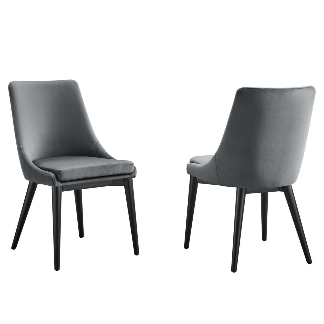 Viscount Accent Performance Velvet Dining Chairs - Set Of 2, Gray