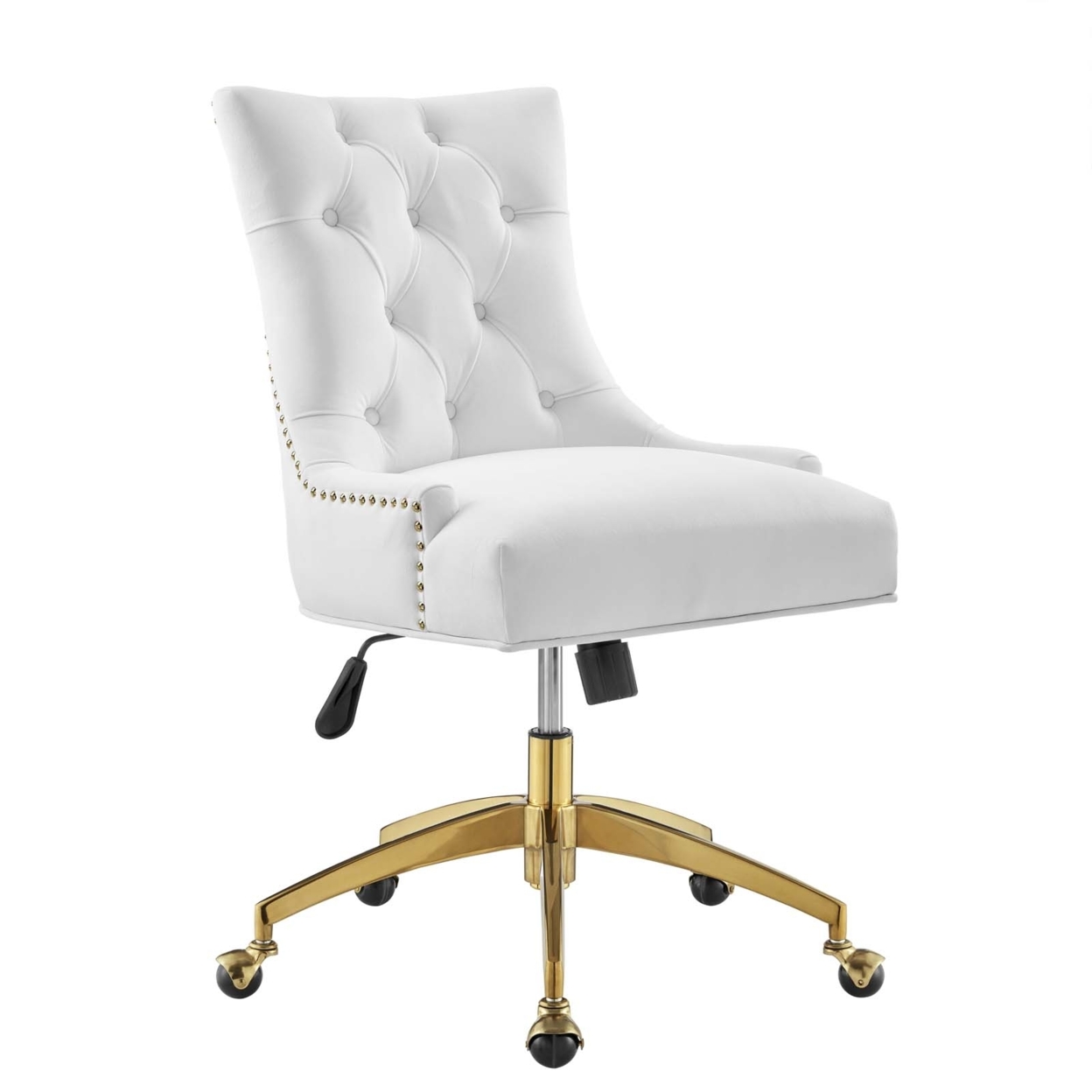 Regent Tufted Performance Velvet Office Chair, Gold White