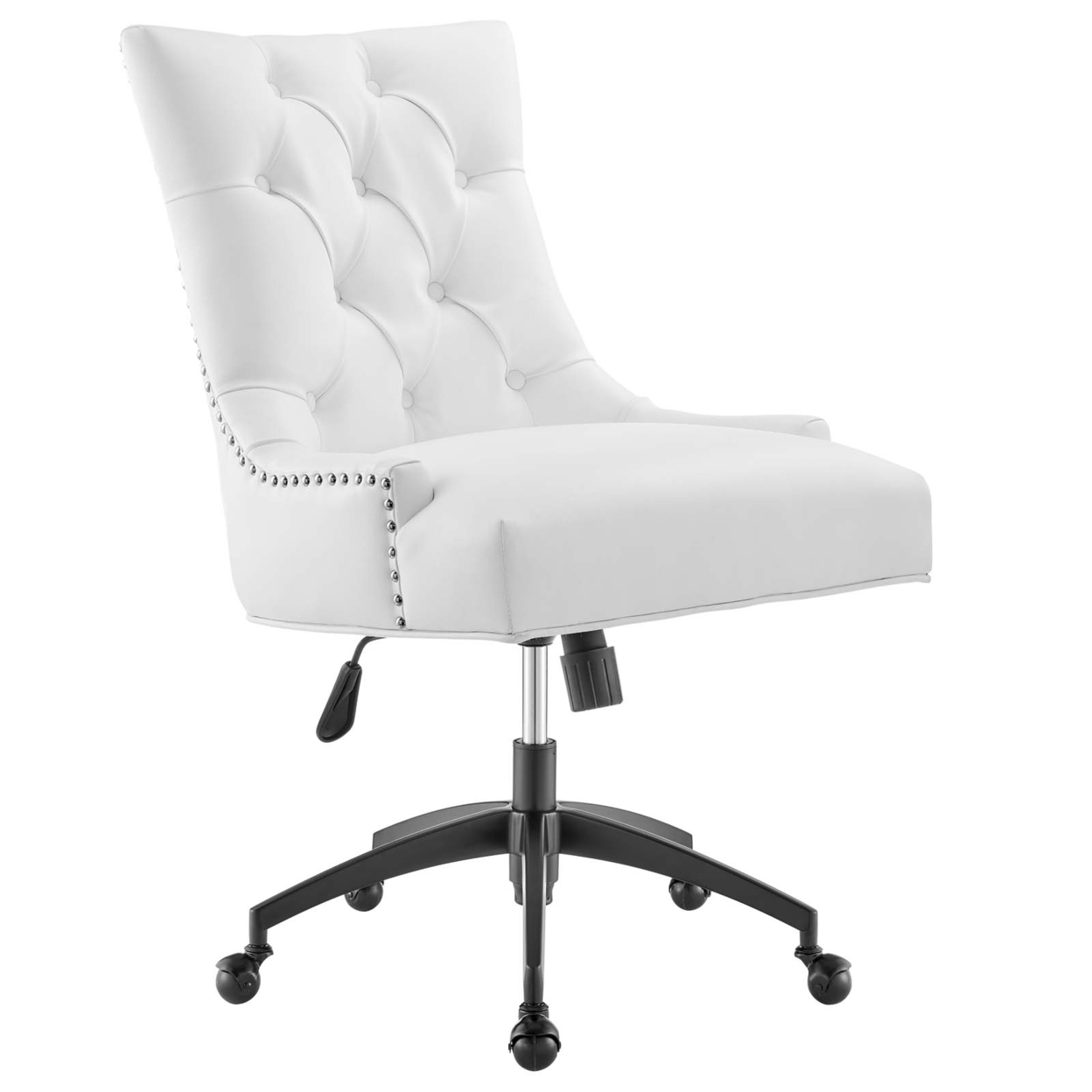 Regent Tufted Vegan Leather Office Chair, Black White