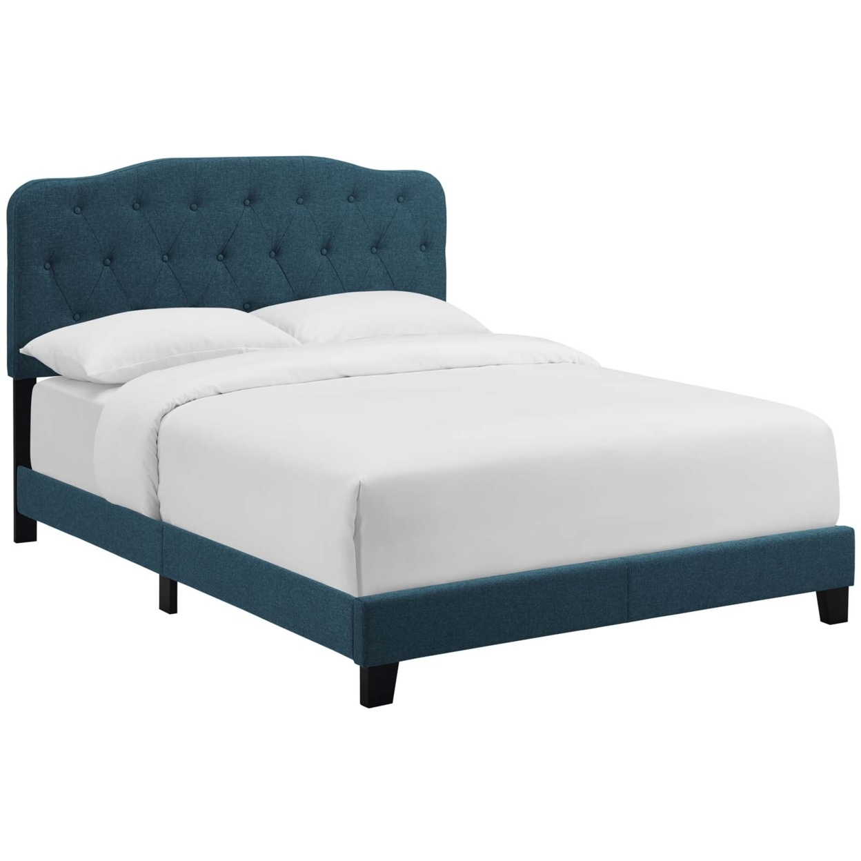 Amelia Full Upholstered Fabric Bed, Azure