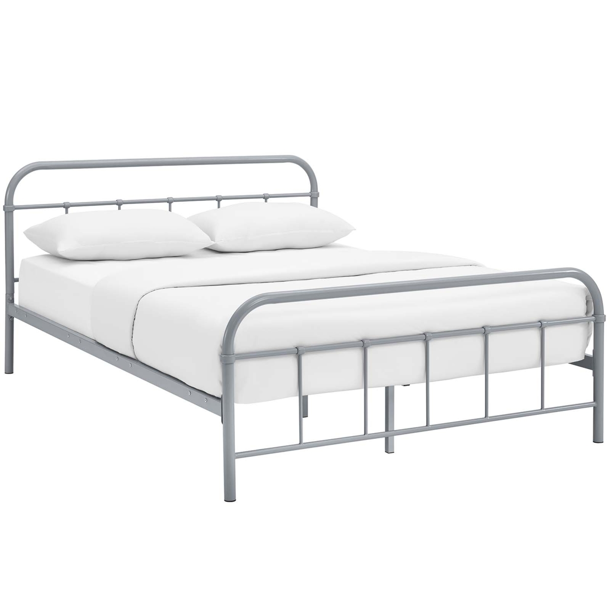 Maisie Queen Stainless Steel Bed Frame, Gray