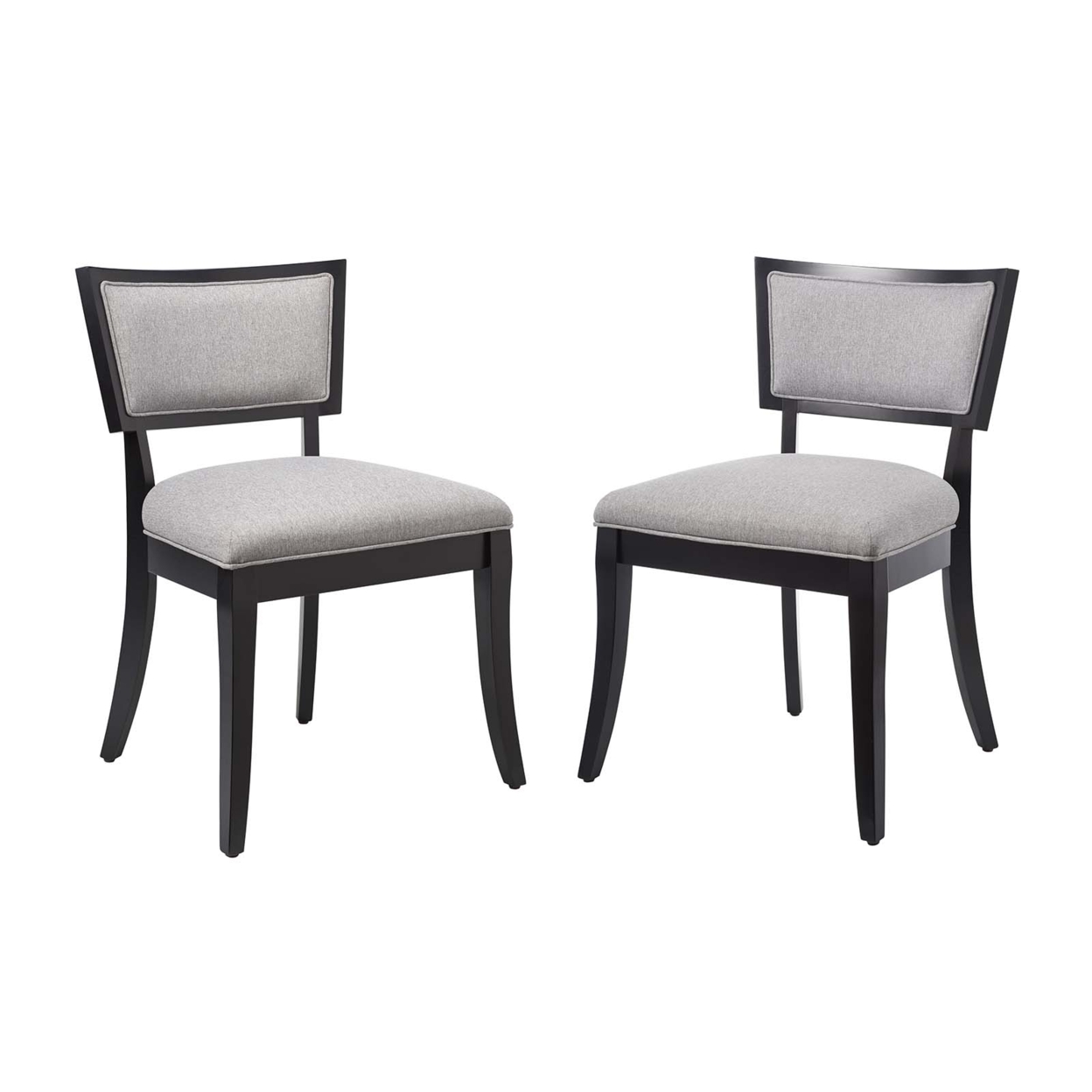 Pristine Upholstered Fabric Dining Chairs - Set Of 2, Light Gray