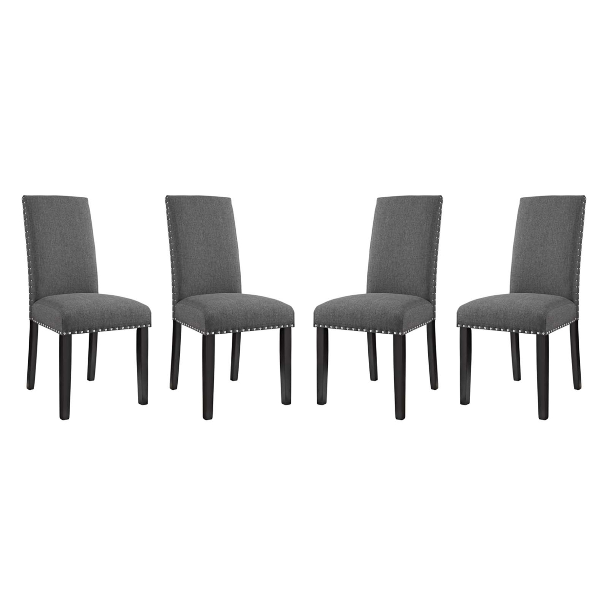 Parcel Dining Side Chair Fabric Set Of 4, Gray