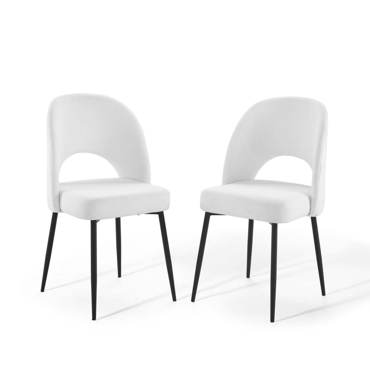 Rouse Dining Side Chair Upholstered Fabric Set Of 2, Black White
