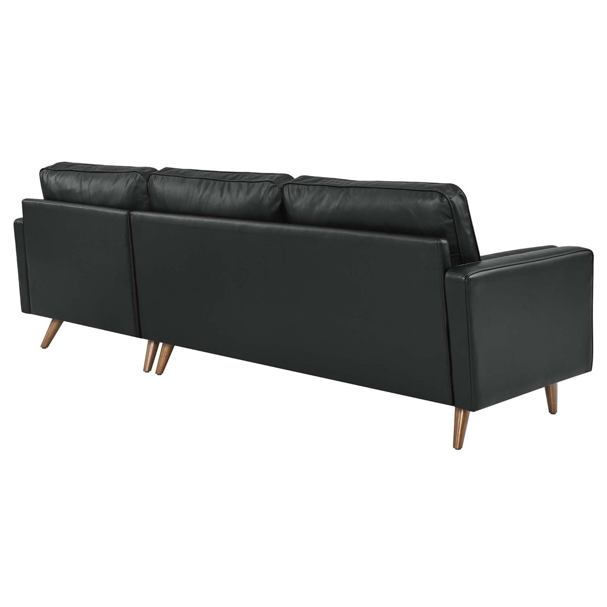 Valour 98 Leather Sectional Sofa, Black