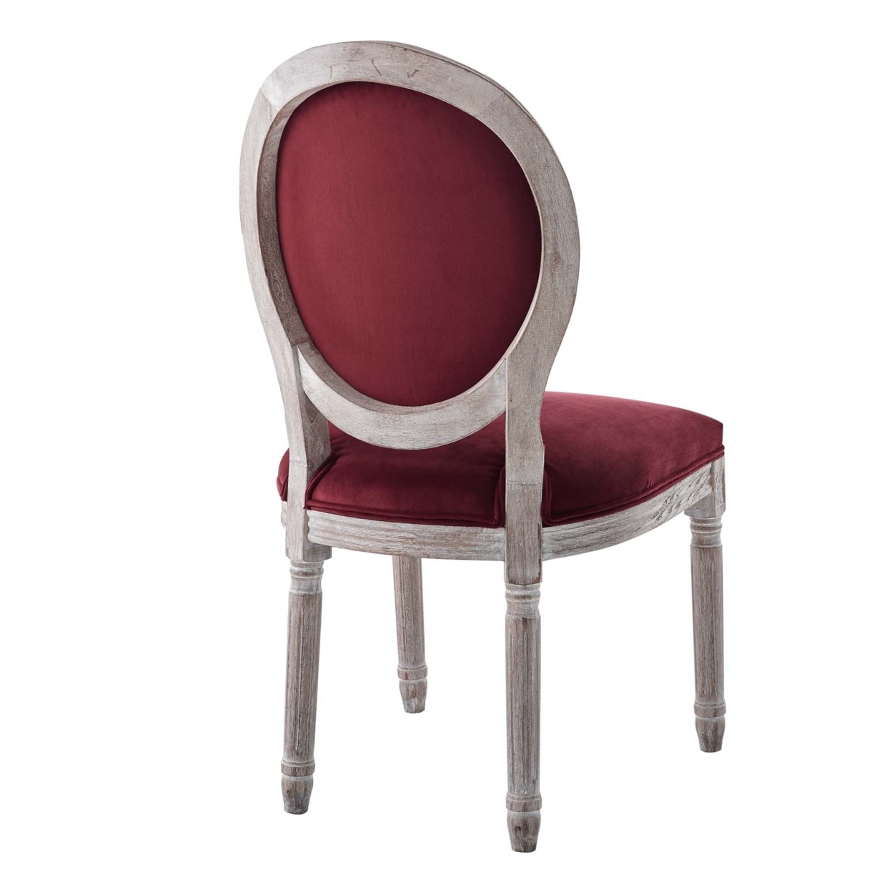Arise Vintage French Performance Velvet Dining Side Chair, Natural Maroon